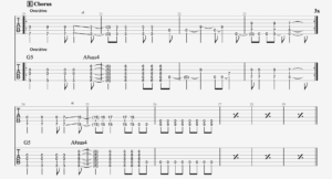 Guitar tablature showing the chorus section
